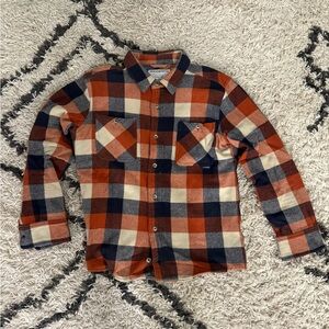 Duckworth Men's Casual Plaid Shirt - Orange, Black, Cream